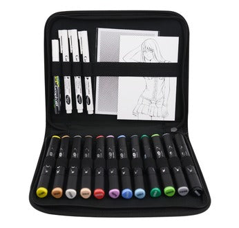 GRAPH'IT TROUSSE LES ESSENTIELS MANGA - 16 FEUTRES + 1 TRAME A6 GO MANGA