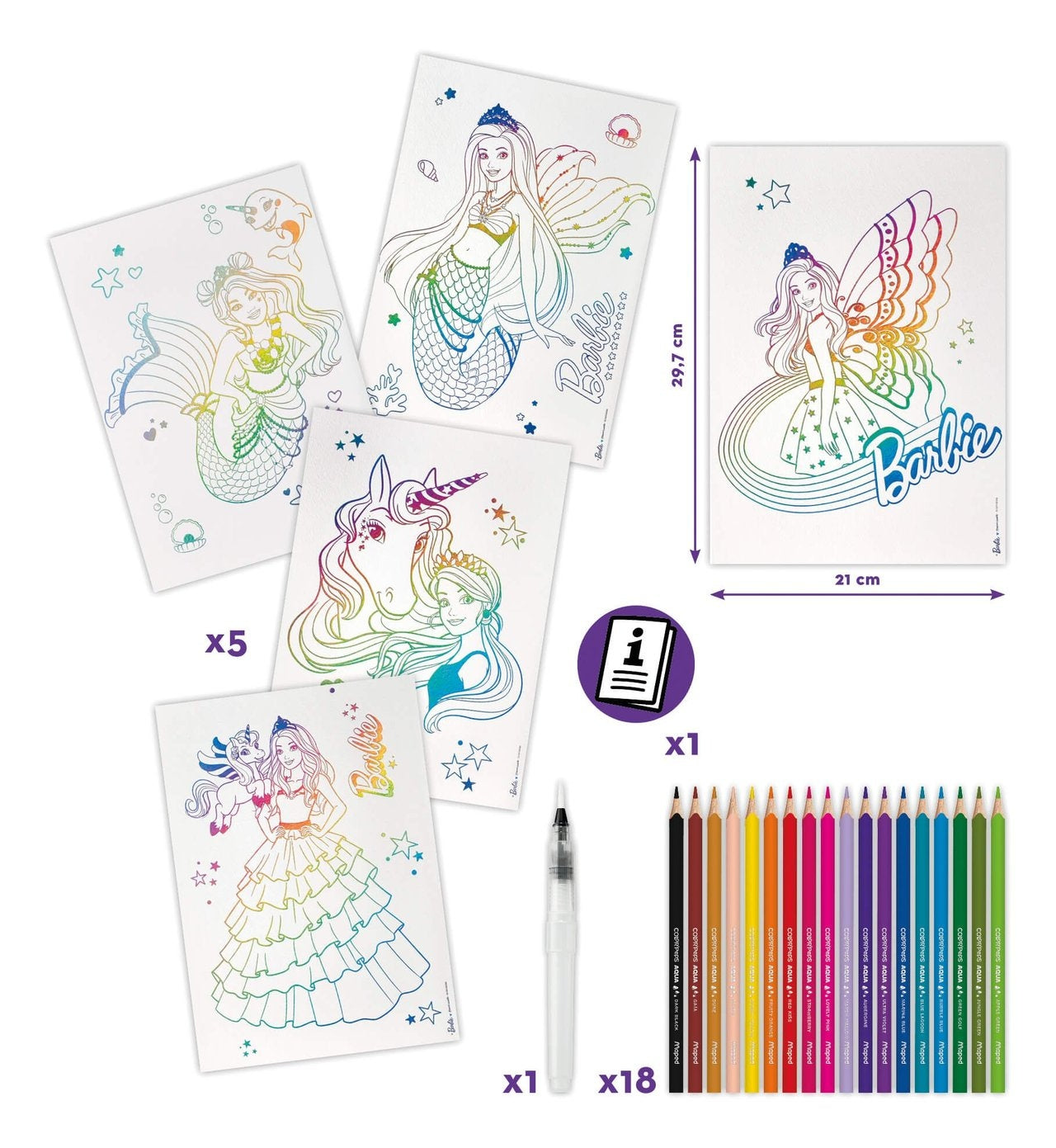 Aqua’Art Barbie Sirène – Maxi kit aquarelle Dreamtopia dès 7 ans Maped