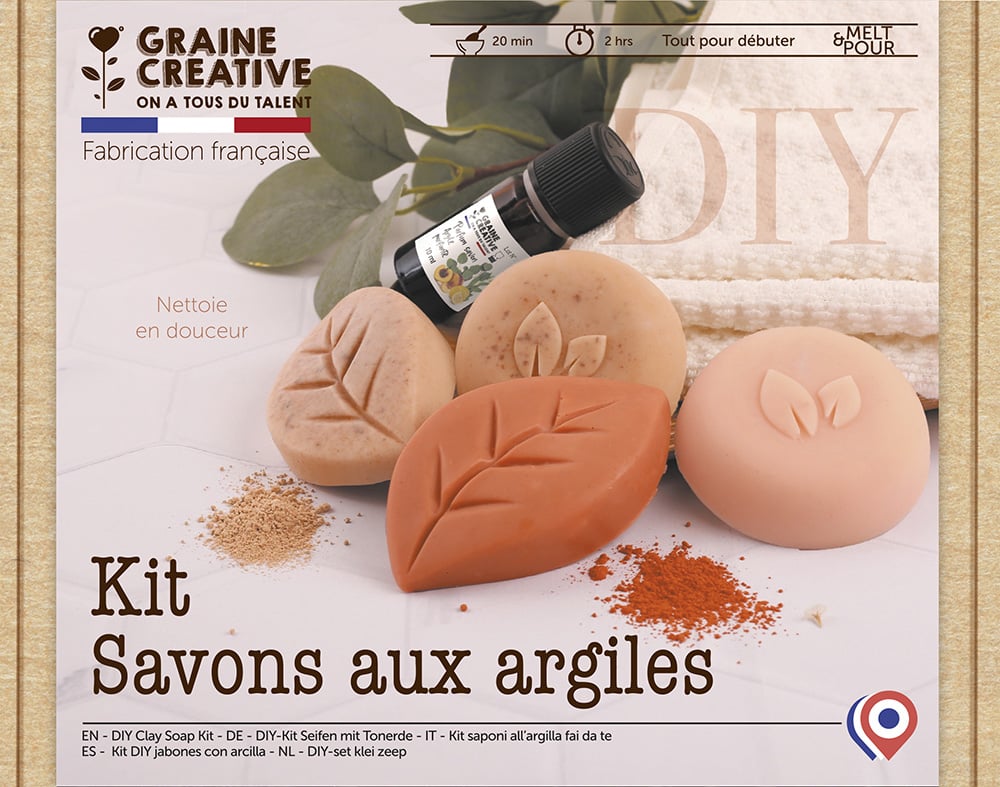 KIT DIY SAVONS POUDRES D'ARGILE GRAINE CREATIVE