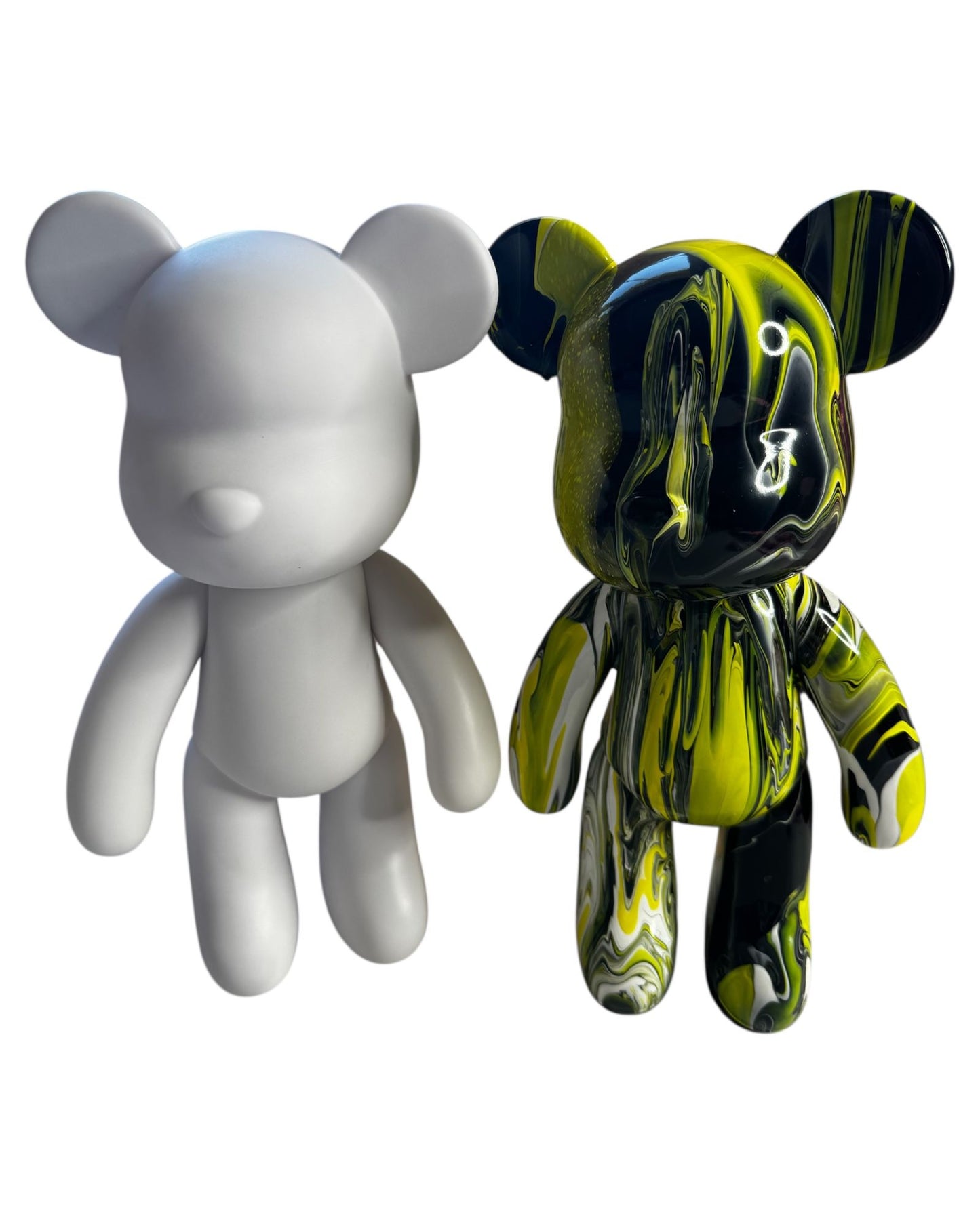 Kit DIY Pouring Art Ours 33 cm – Crée ton œuvre d’art à la maison (Noir / Jaune / Blanc) JOY!