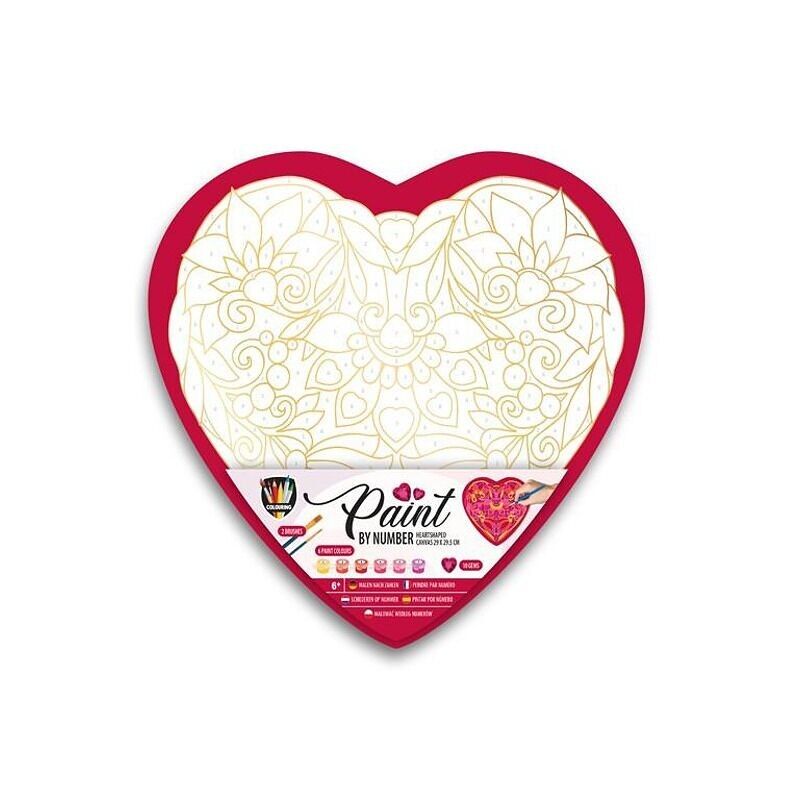 Peinture par numéros - Forme de coeur "Amour" - 29x29 cm DiamantArt