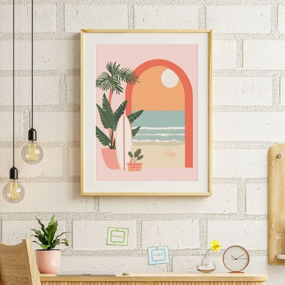 Broderie Diamant - Arche vers la mer 40x50 cm | Toile tendue sur châssis – Kit complet Figured'art