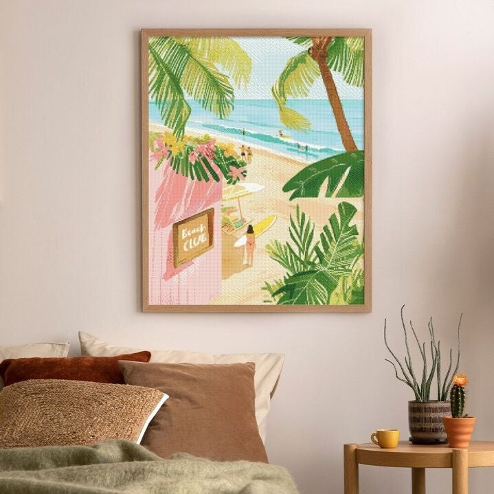 Broderie Diamant - Club de la plage Figured'art