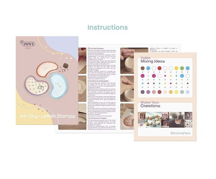 Jovi - Kit DIY Coupelles à Personnaliser | Argile autodurcissante + tampons + peintures Jovi