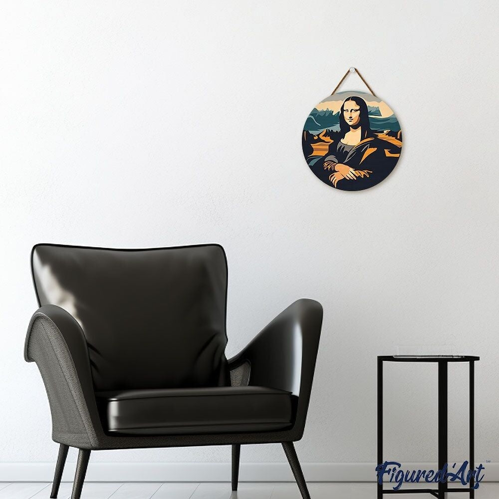 Peinture par Numéro – Mona Lisa 30cm sur disque bois | Kit DIY Figured'art
