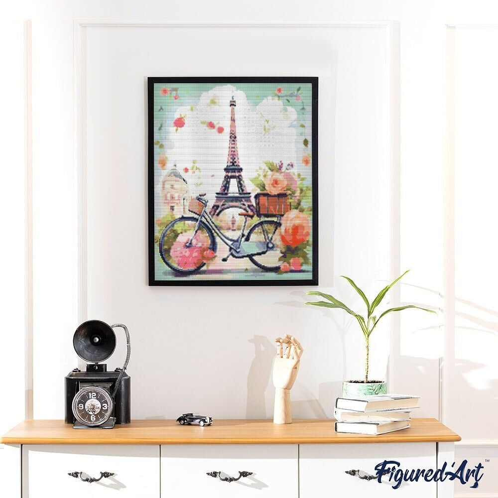 Broderie Diamant – Paris en fleurs 40x50cm | Kit complet DIY Figured'art