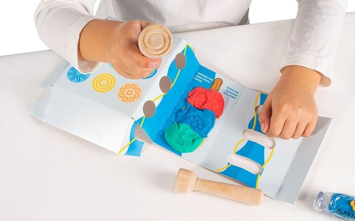 Jovi – Mon Premier Coffret de Modelage + Tampons en Bois | Pâte à modeler sensorielle pour tout-petits Jovi