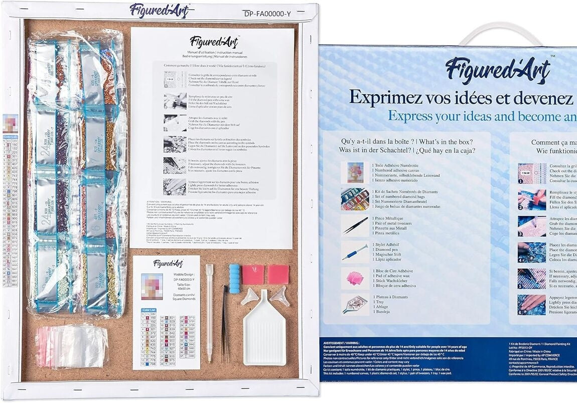 Broderie Diamant 40x50cm – Route des Cerisiers en Fleurs vers la Pagode | Kit Diamond Painting complet sur châssis Figured'art