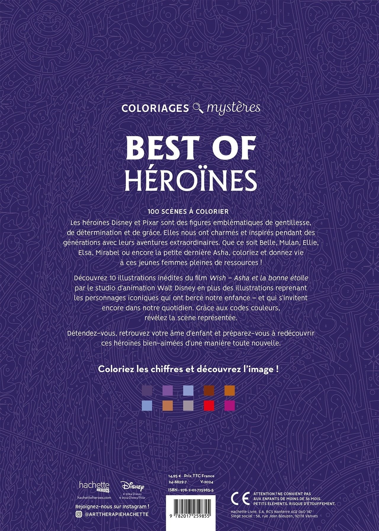Coloriages Art Thérapie Les mystères Disney - Best of Héroïnes Hachette Heroes