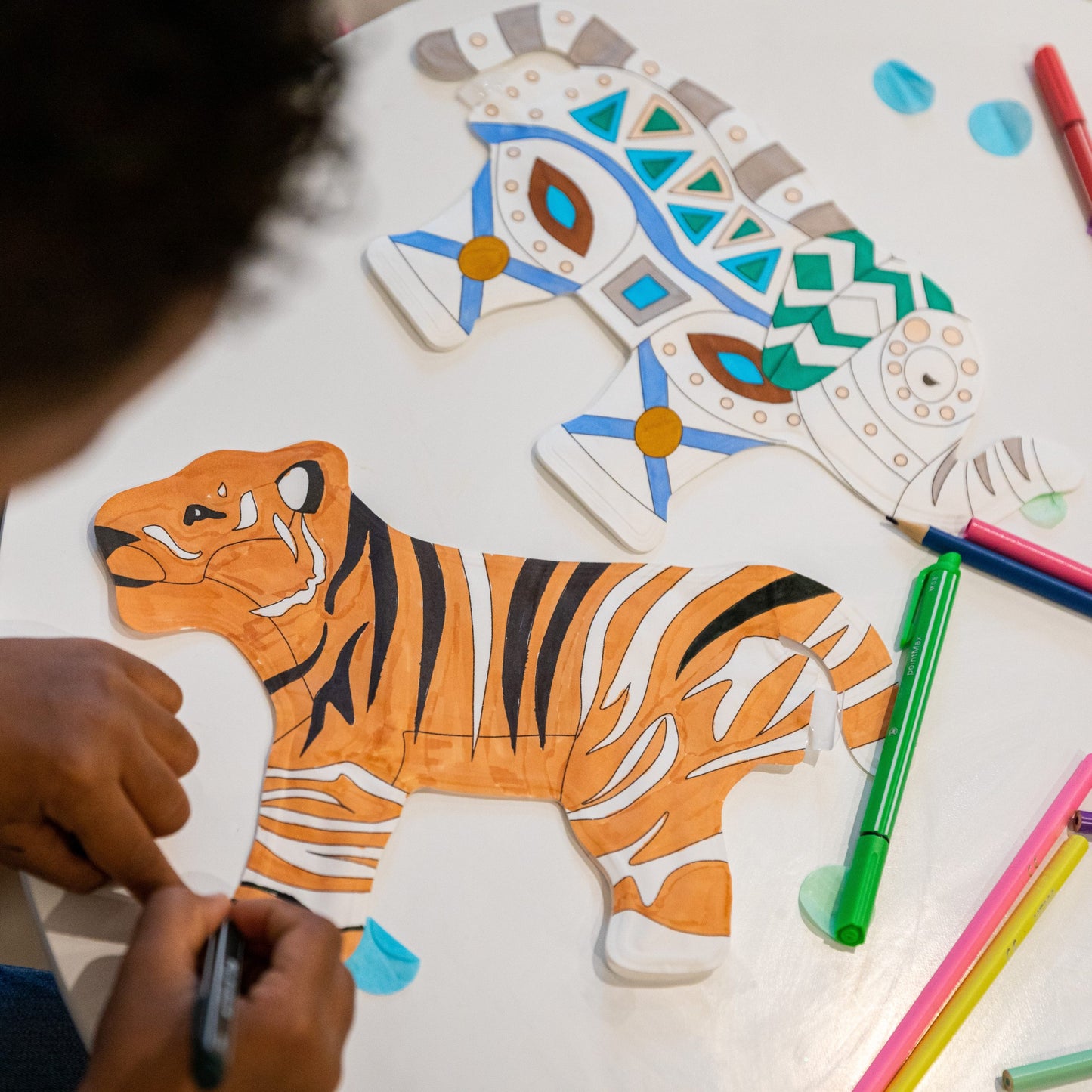 Pack Anniversaire Safari - x8 Coloriages gonflables ( zèbres, girafes, éléphants & tigres) Ara-Créative