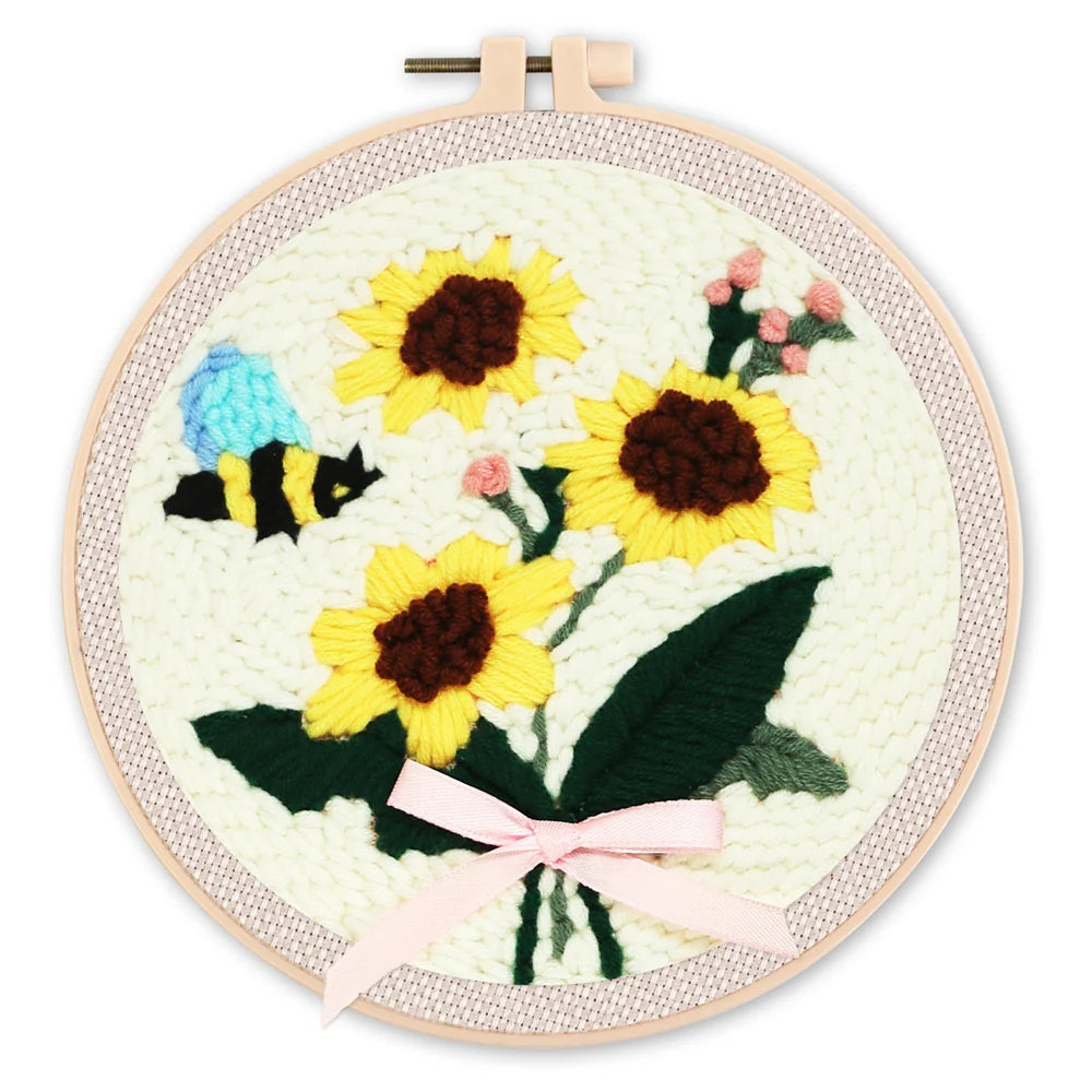 Kit Punch Needle DIY Fleurs et Abeille Figured'art
