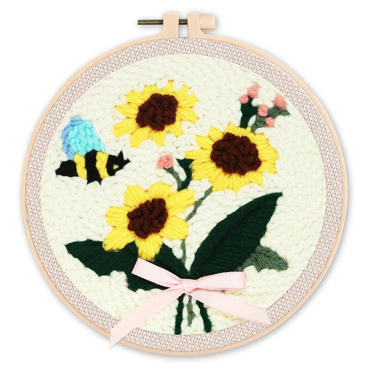 Kit Punch Needle DIY Fleurs et Abeille Figured'art