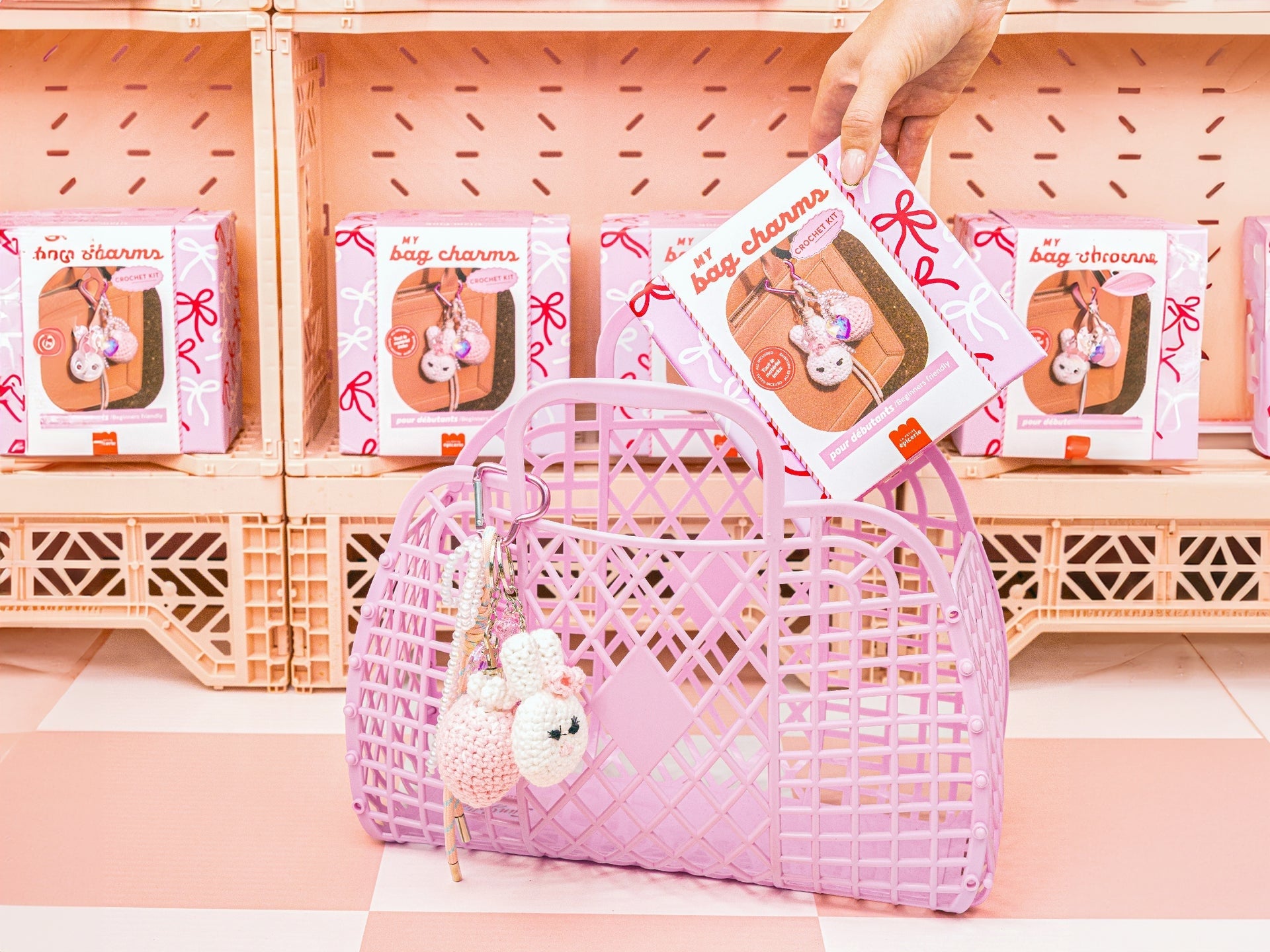 Kit Crochet Débutant – Bag Charms Glam Pink 💕 | DIY kawaii et girly | La Petite Épicerie LA PETITE EPICERIE