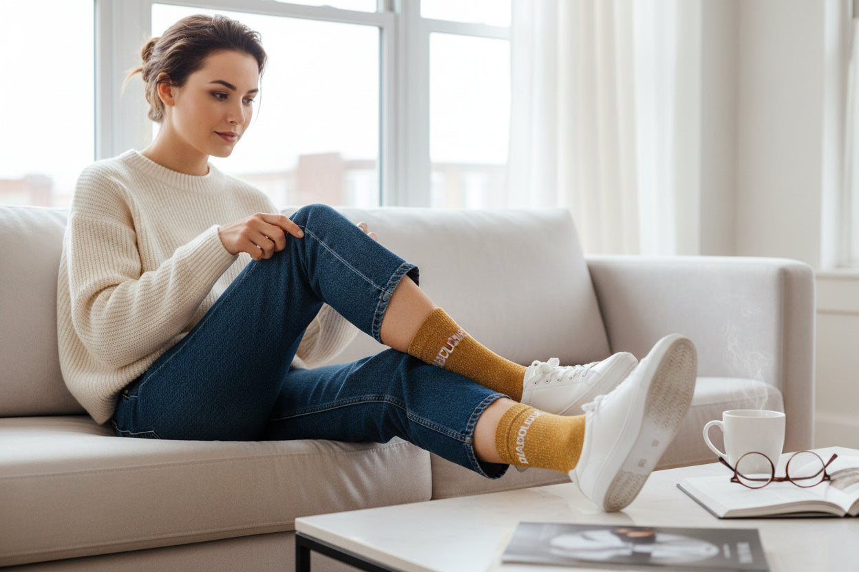 Chaussettes DIABOLIQUE à Paillettes – Message Audacieux (36-42) JOY!