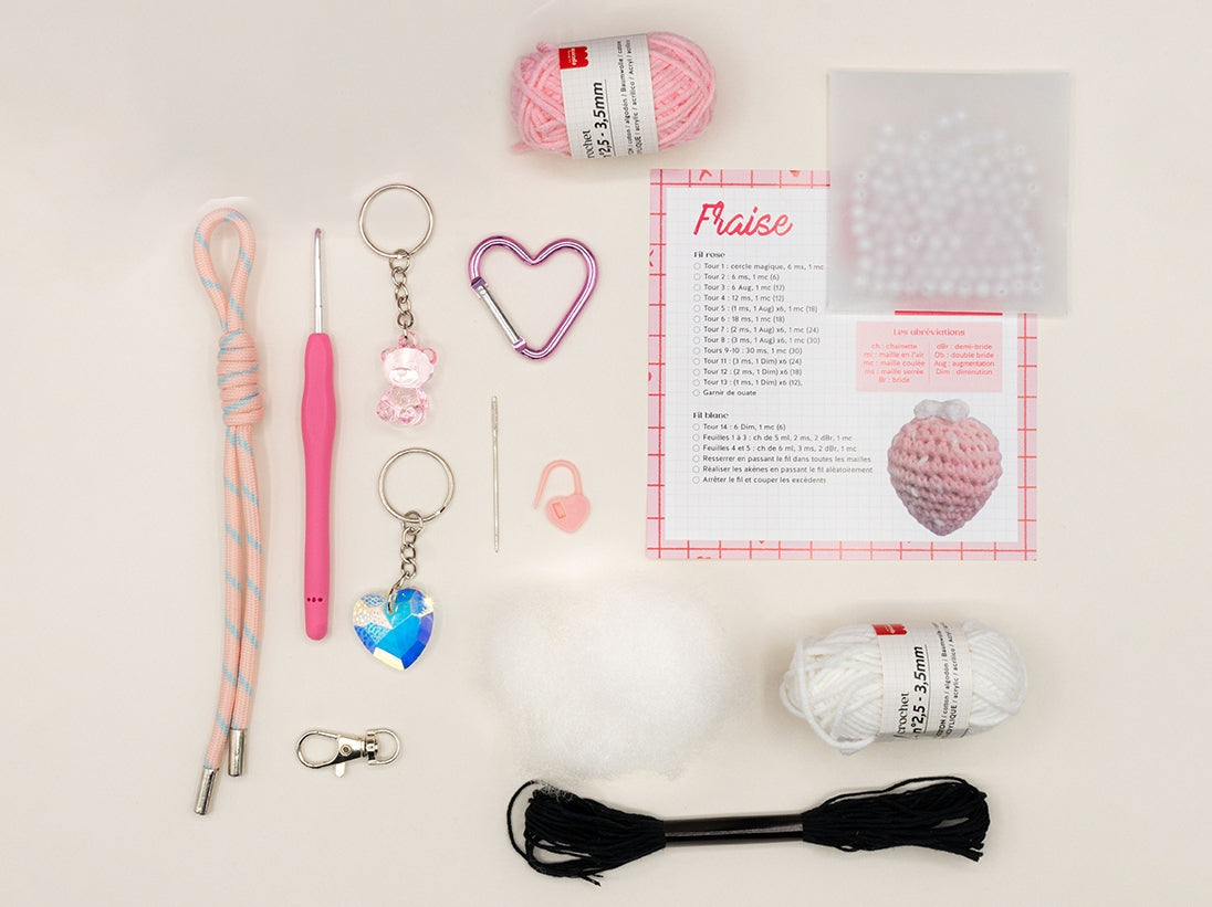 Kit Crochet Débutant – Bag Charms Glam Pink 💕 | DIY kawaii et girly | La Petite Épicerie LA PETITE EPICERIE