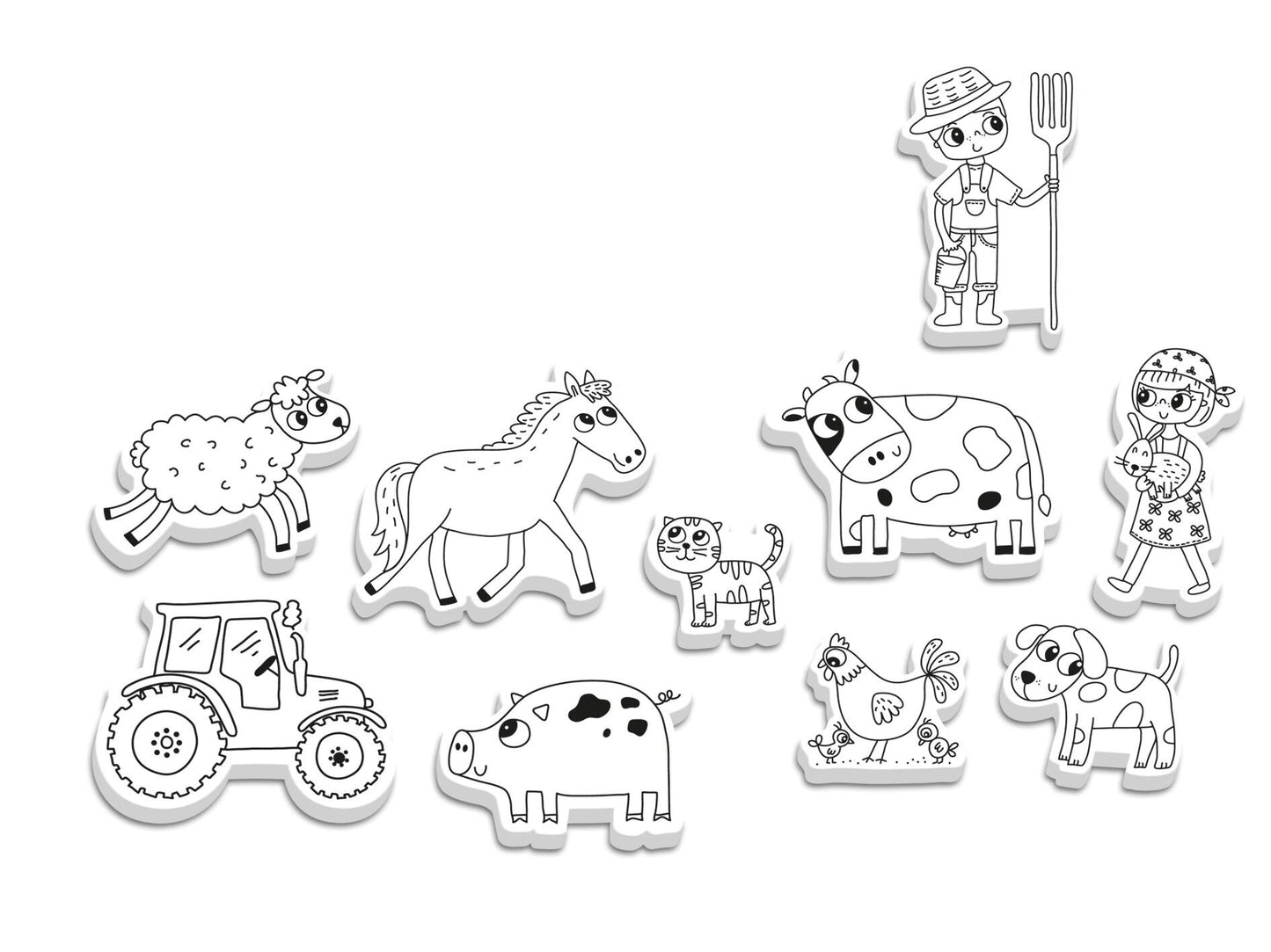 Personnages à tamponner – Ma Petite Ferme (CREALIGN) | Coffret 10 tampons + encreur Créa lign