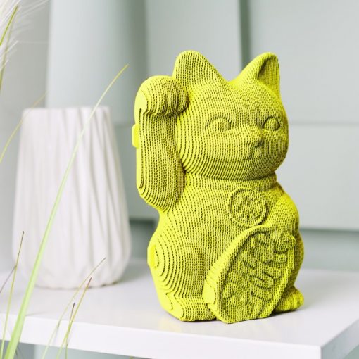 Puzzle 3D Lucky Cat – Sculpture en Carton Recyclé CARTONIC® Cartonic
