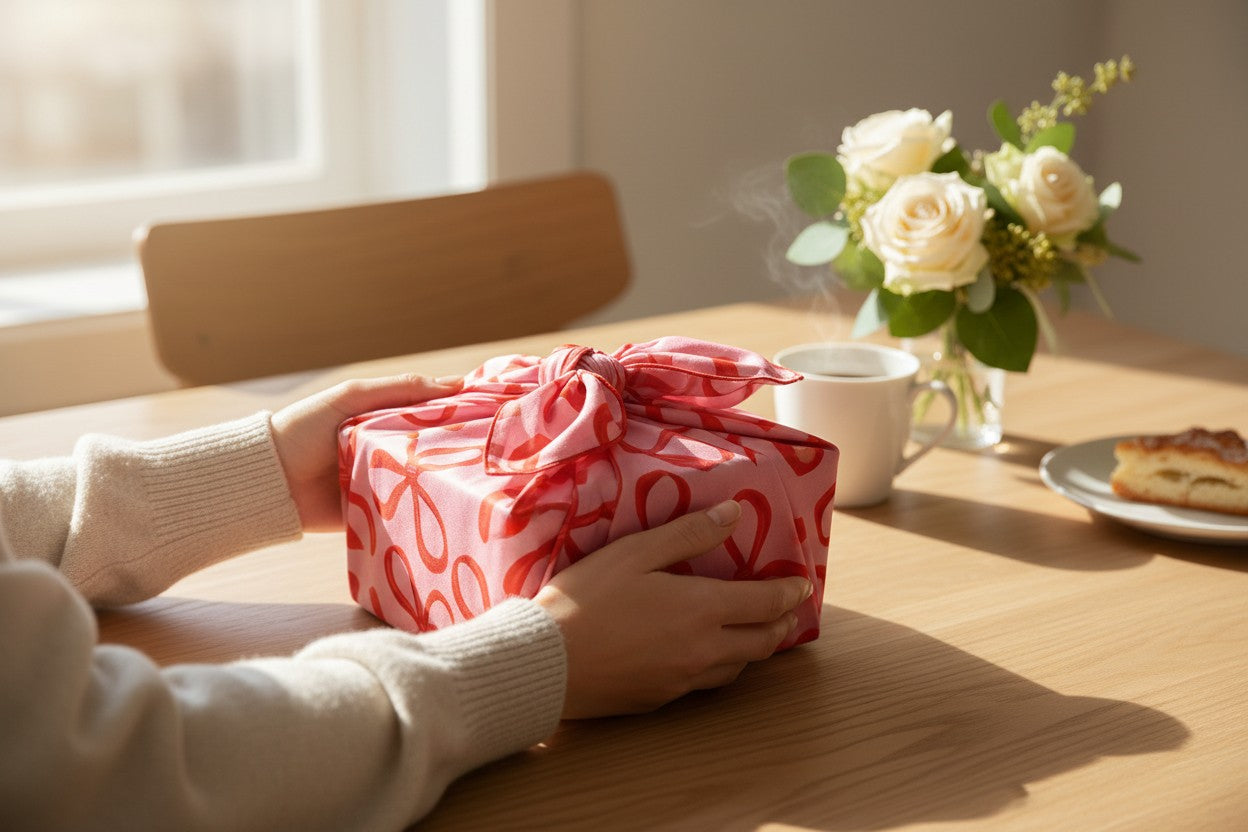 Furoshiki Nœuds en coton – Emballage cadeau zéro déchet (4 tailles) Machatatelier