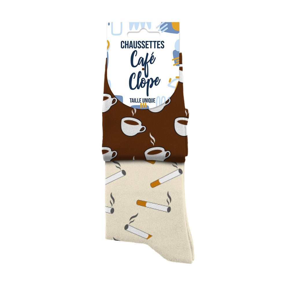 Chaussettes Café Clop cadeau humoristique unisexe adulte