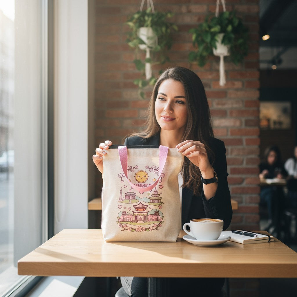 Sac Tote Bag Corée Kawaï – Sac Tissu avec Fermeture Fans K-Pop MINISUKI