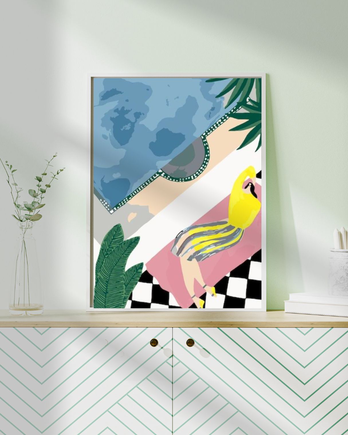 Peinture à Numéros sur Toile Tendue – Sieste au Bord de la Piscine (40 x 50 cm)🌊🌴 JOY!