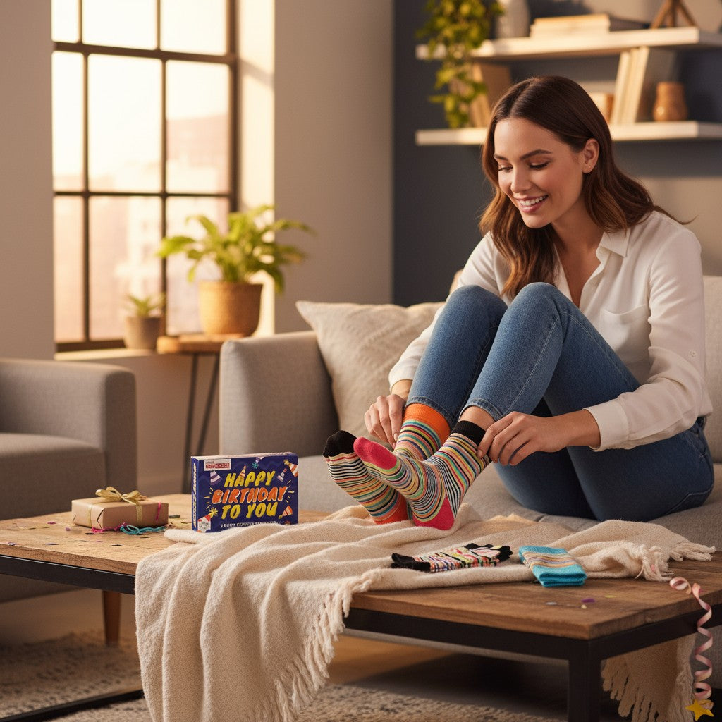 Coffret Chaussettes Happy Birthday To You – United Oddsocks | 6 Chaussettes Dépareillées Homme | Taille 39-42 United Oddsocks