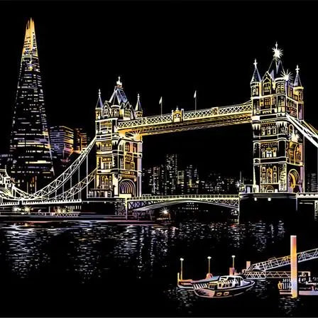 Peinture à gratter - Pont de Londres