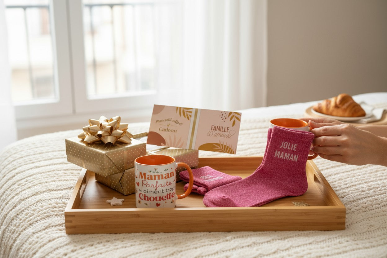 Coffret Cadeau Mug & Chaussettes – Jolie Maman | Paillettes & Tendresse JOY!