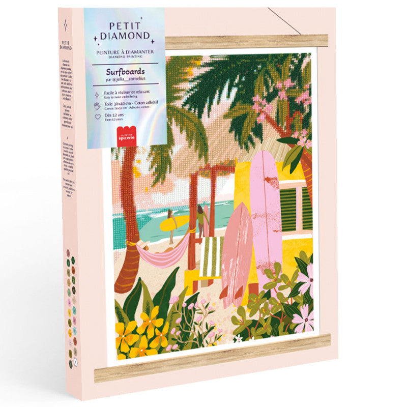 Coffret Petit Diamond - Diamond Painting Surfboards par Julia Cornelius LA PETITE EPICERIE