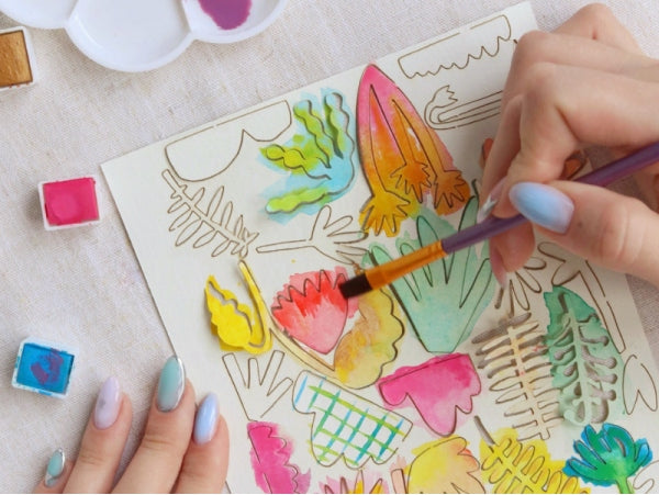 DIY HOME DECO - Papiers découpés à l'Aquarelle - Peinture LA PETITE EPICERIE