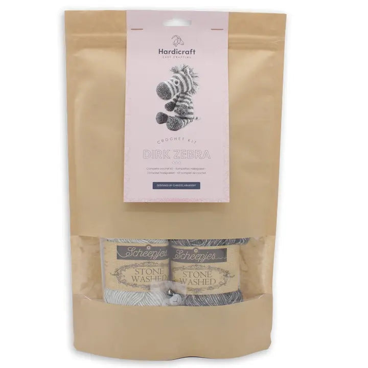 Kit Amigurumi de crochet DIY Dirk Zebra Hardicraft