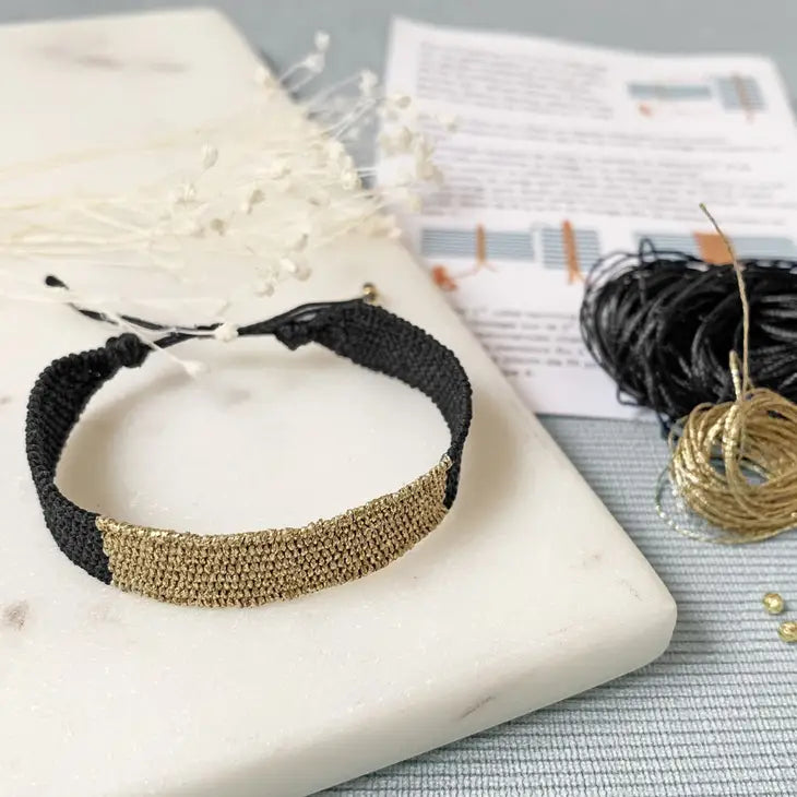 Kit fabrication de bracelet Tisse Agra Noir Or – JOY - Concept Store