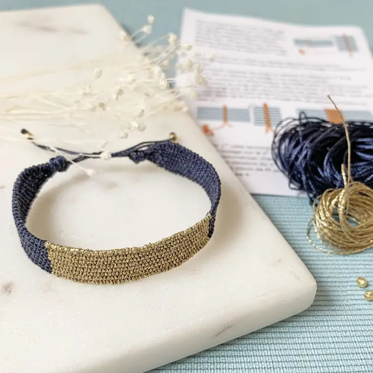 Kit fabrication de bracelet Tisse Agra Marine Or – JOY - Concept Store