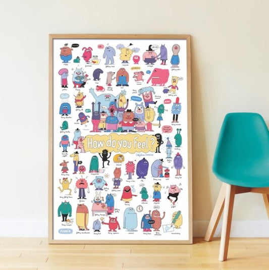 Poster éducatif émotions enfant Poppik – 43 stickers – Apprendre à reconnaître ses émotions (3–7 ans) poppik