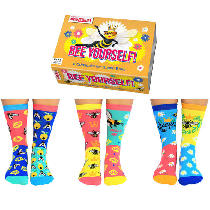 UNITED ODDSOCKS - BEWARE! - ADULT GIFT BOX OF 6 ODD SOCKS EUR 37-42