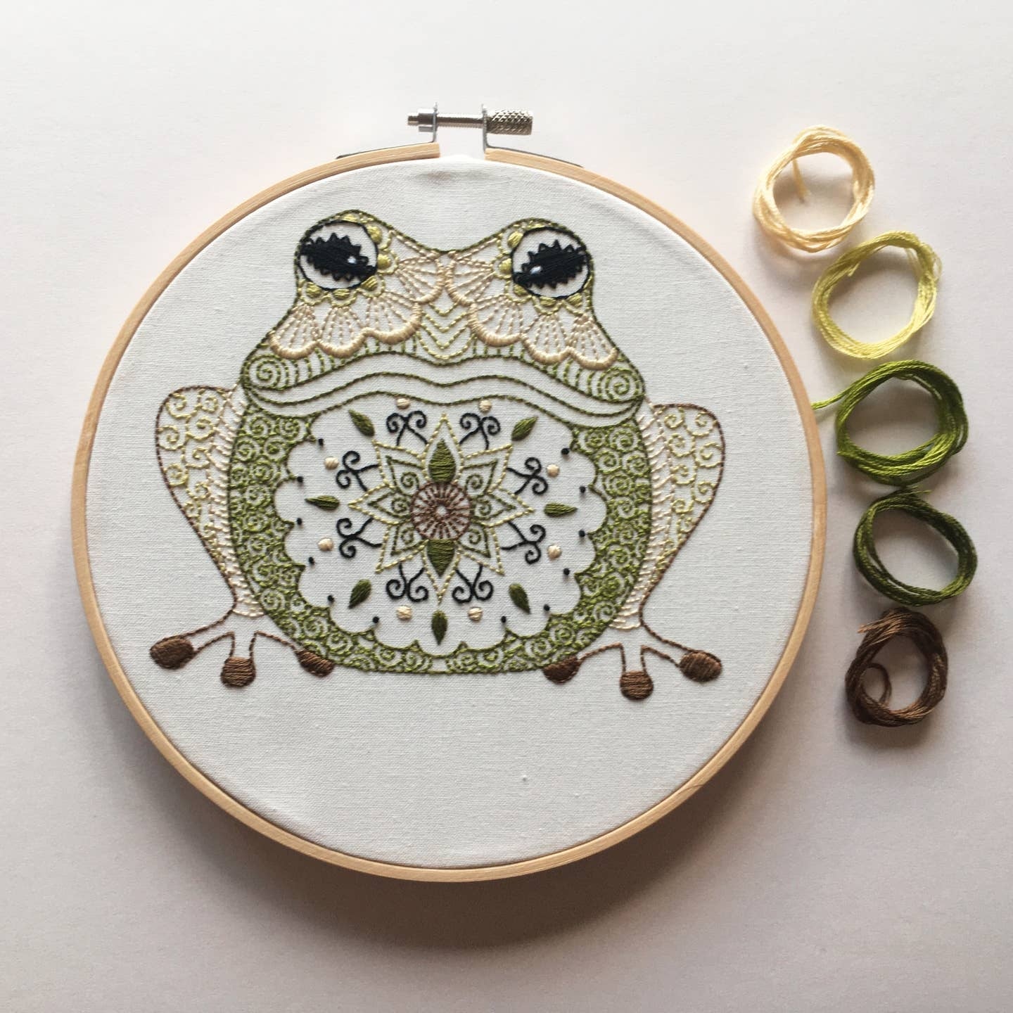 Frog Embroidery Kit – Fun Hand Embroidery Design with Hoop