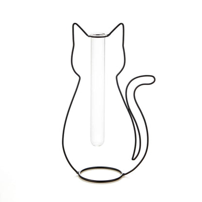 Vase Silhouette Chat Noir – Balvi | Vase décoratif métal et verre design Balvi