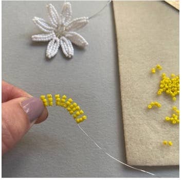 Daisy Flower Beaded Craft Kit. A creative gift idea.