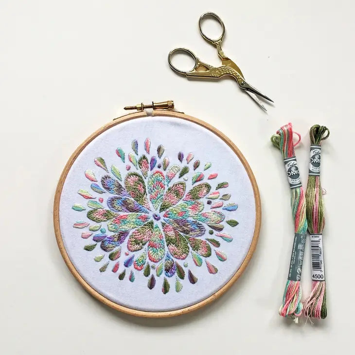 Kit de broderie abstraite avec cerceau Cinnamon