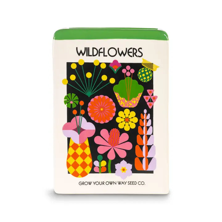 Vase, wildflower seeds