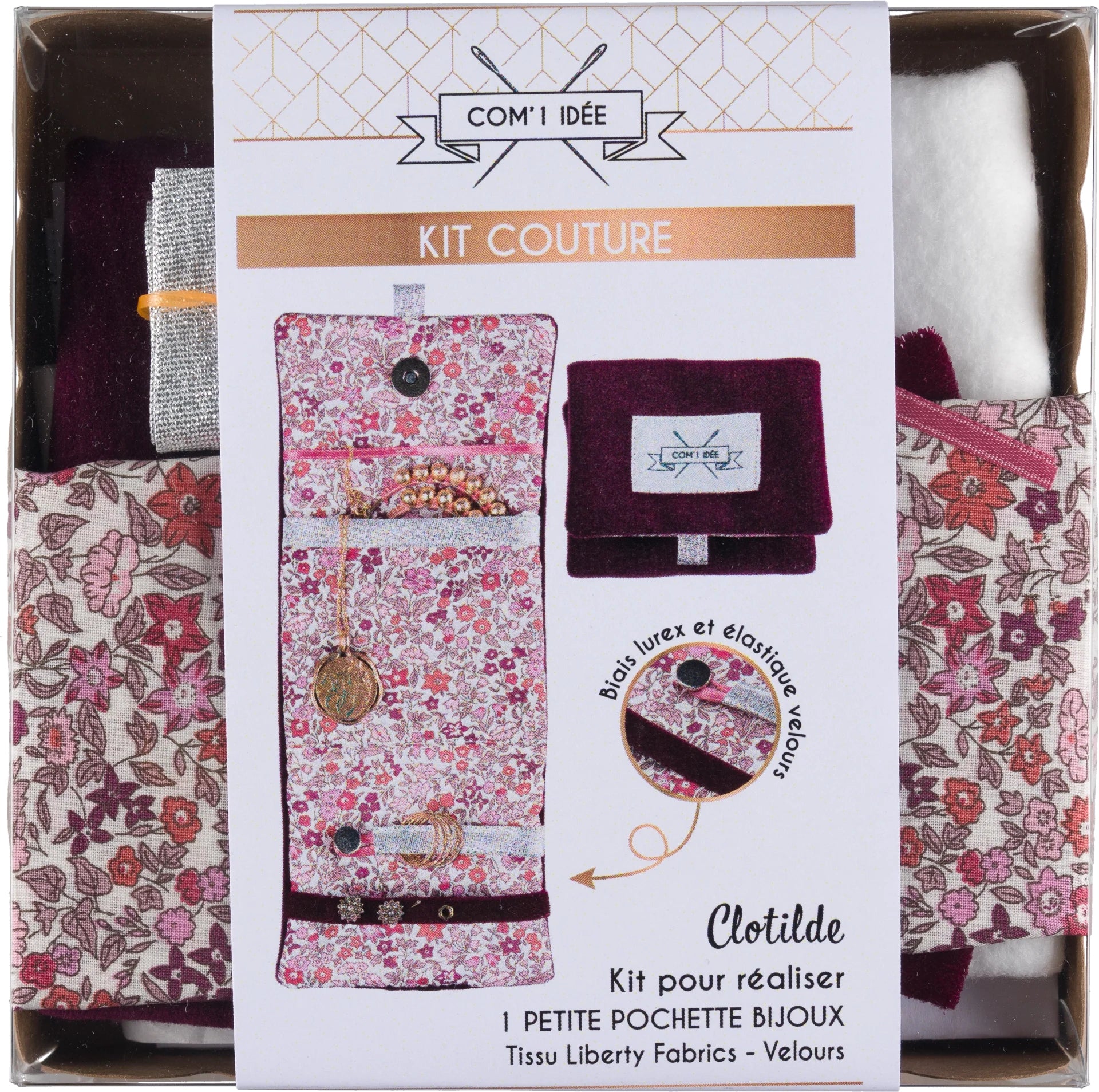 Kit petite pochette bijoux Clotilde COM'1 IDEE JOY!