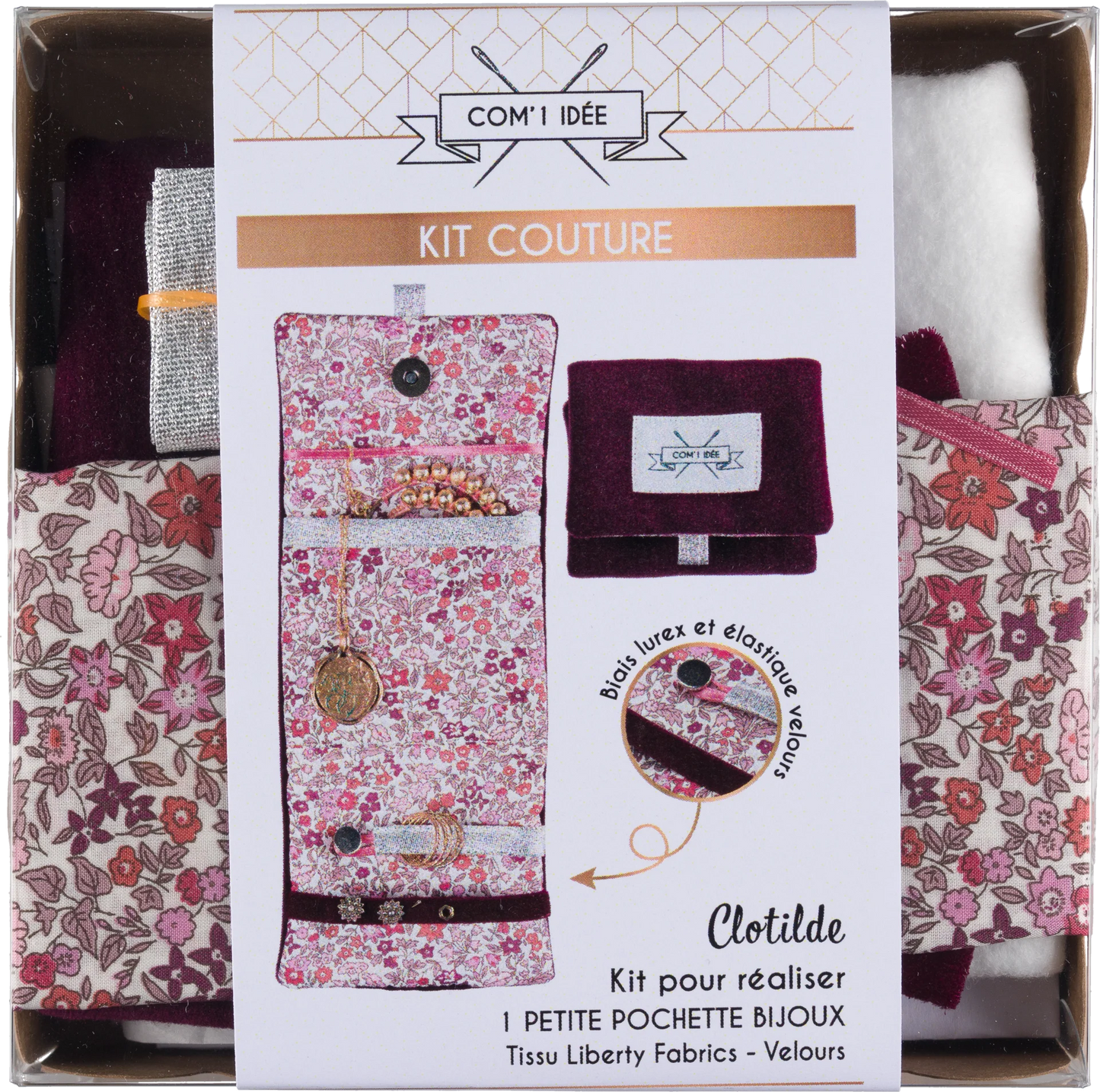 Kit petite pochette bijoux Clotilde COM'1 IDEE JOY!