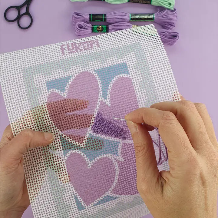 Canvas Kit - DIY - Hearts Stamp