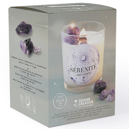 KIT DIY BOUGIE LITHOTHERAPIE AMETHYSTE GRAINE CREATIVE