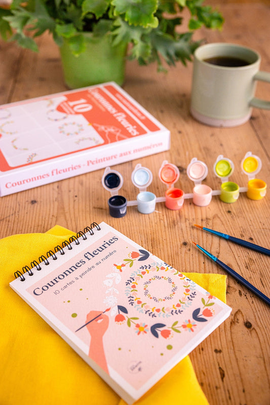 Peinture par numéros – Couronnes Fleuries | Maison Joliette | Kit créatif écoresponsable Maison Joliette