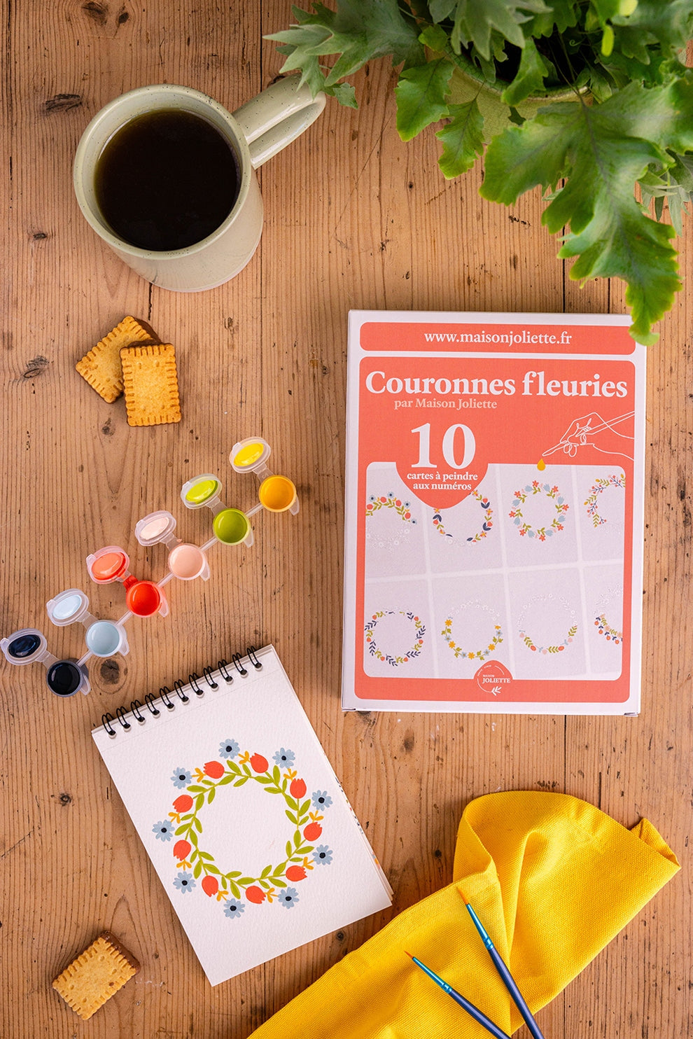 Peinture par numéros – Couronnes Fleuries | Maison Joliette | Kit créatif écoresponsable Maison Joliette