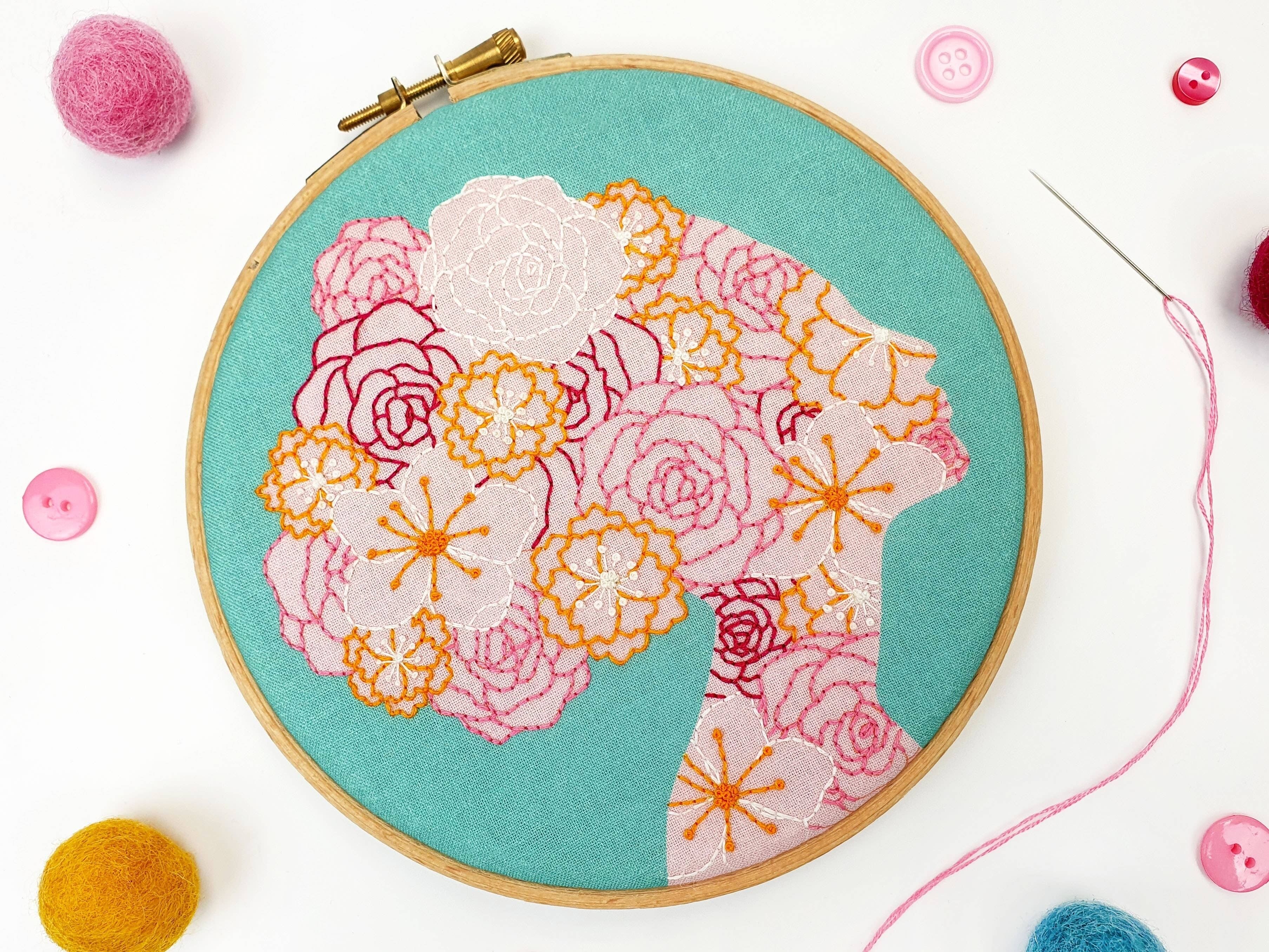 Kit de broderie Dahlias - MD Procureur x DMC