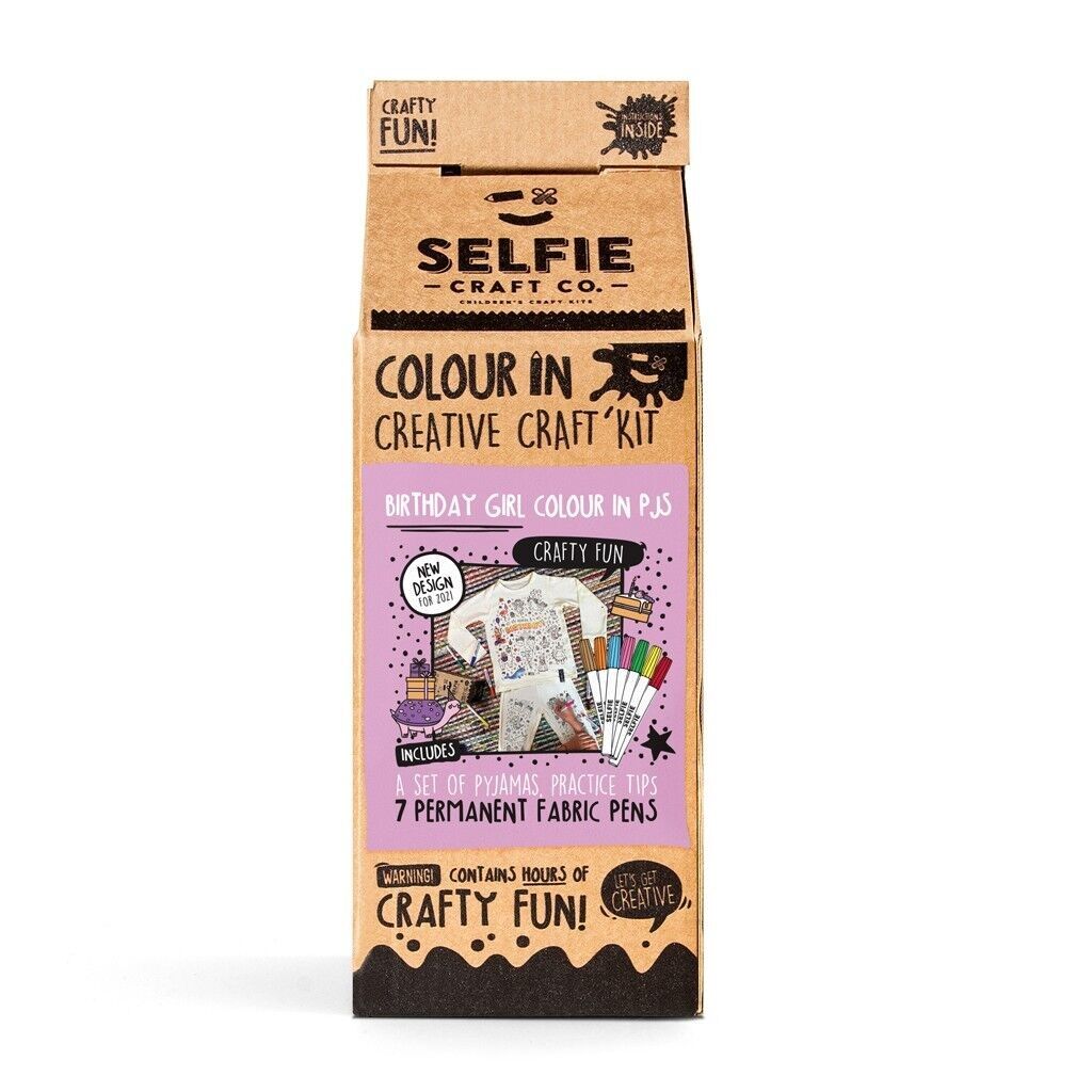 Pyjama à colorier aux couleurs d'anniversaire Fille Selfie Craft Co