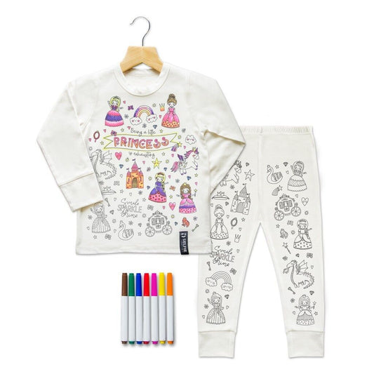 Pyjama à colorier aux couleurs de princesse Selfie Craft Co