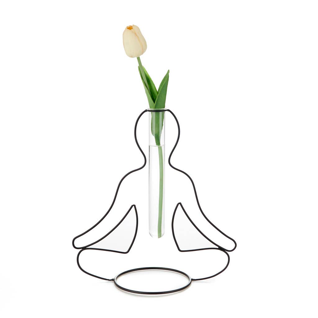 Vase Yoga Silhouette Noir – Balvi | Métal & Verre | Design Zen et Élégant Balvi